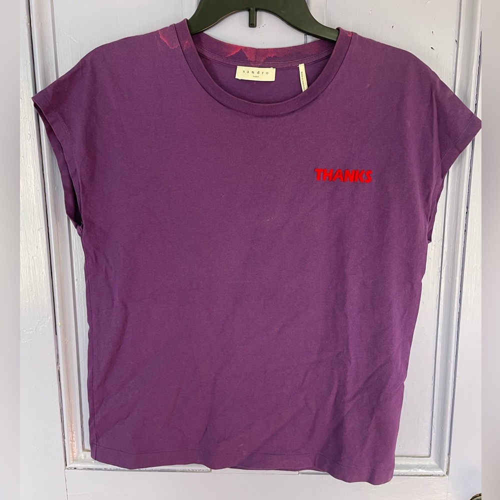 Sandro “thanks” boxy tee